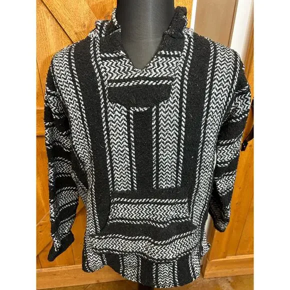 Earth Ragz Baja Hoodie Black and White GUC Medium Adult - Picture 1 of 5